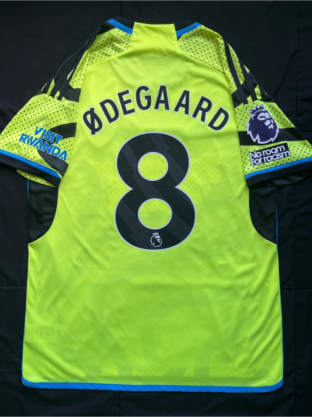 Odegaard #8 Arsenal Soccer Jersey Away 2023/2024 Neon Yellow